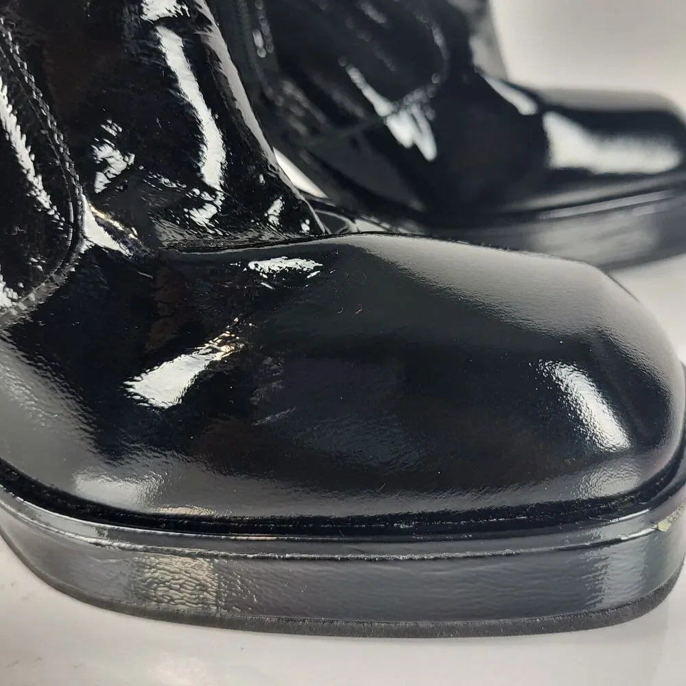 Free People Ruby Women's Platform  Patent Leather Boots Black wet look size 40